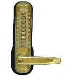 Lockey 7055 Keyless Mechanical Digital Spring Latch Door Lock Bright Brass